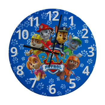 PAW patrol, τα κουτάβια, Ρολόι τοίχου γυάλινο (30cm)