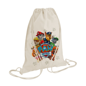 PAW patrol, Backpack bag GYMBAG natural (28x40cm)