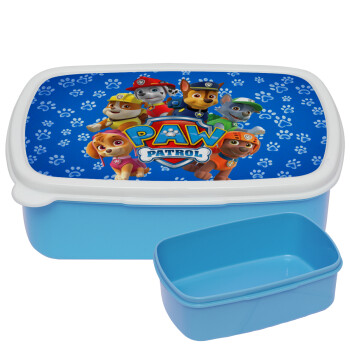 PAW patrol, τα κουτάβια, ΜΠΛΕ παιδικό δοχείο φαγητού (lunchbox) πλαστικό (BPA-FREE) Lunch Βox M18 x Π13 x Υ6cm