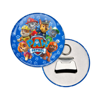 PAW patrol, τα κουτάβια, Μαγνητάκι και ανοιχτήρι μπύρας στρογγυλό διάστασης 5,9cm
