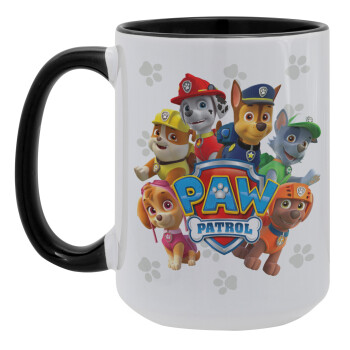 PAW patrol, Κούπα Mega 15oz, κεραμική Μαύρη, 450ml