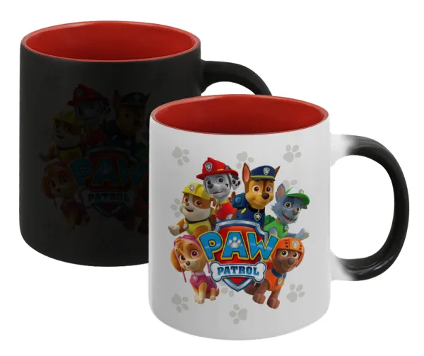 PAW patrol — Magic mug with red interior, ceramic, 330ml, changes colour with hot drinks