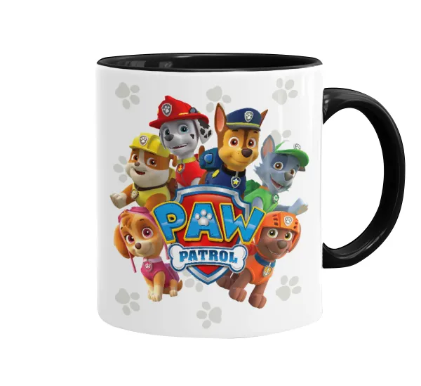 PAW patrol — Κούπα χρωματιστή μαύρη, κεραμική, 330ml