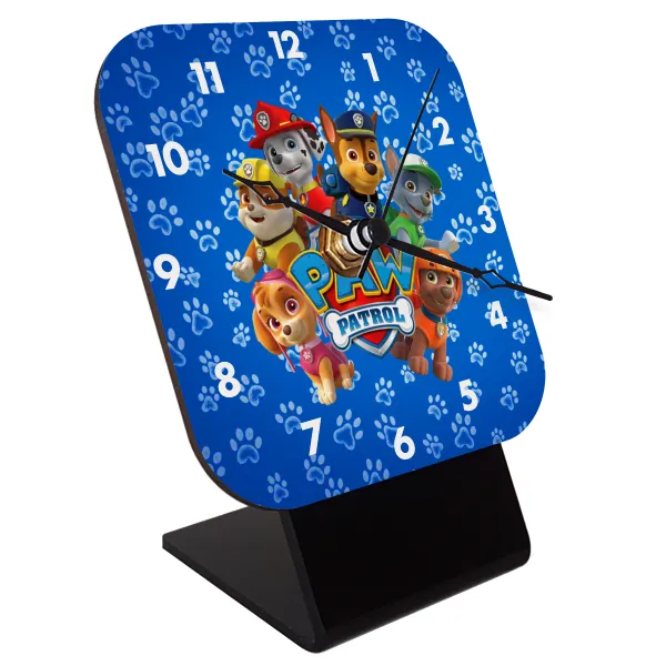 PAW patrol — Επιτραπέζιο ρολόι ξύλινο με δείκτες (10cm)