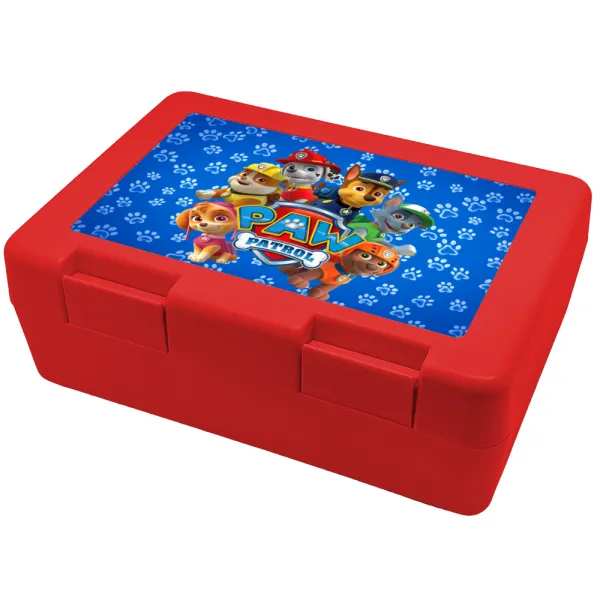 PAW patrol — Παιδικό δοχείο κολατσιού ΚΟΚΚΙΝΟ 185x128x65mm (BPA free πλαστικό)