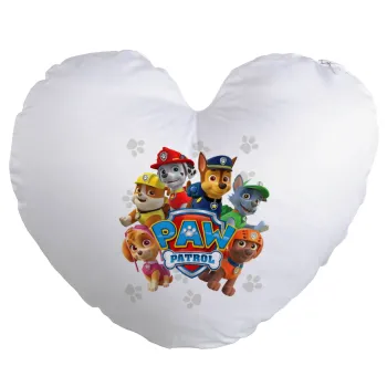 PAW patrol, Μαξιλάρι καναπέ καρδιά 40x40cm περιέχεται το  γέμισμα