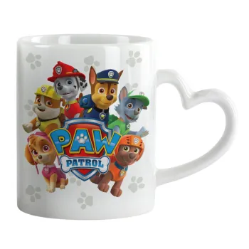 PAW patrol, Mug heart handle, ceramic, 330ml