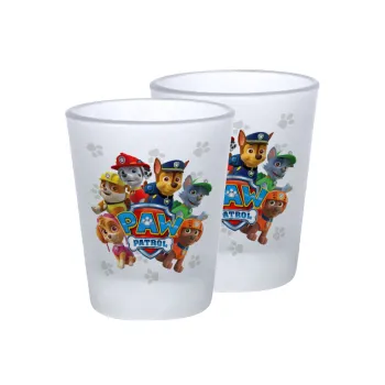 PAW patrol, τα κουτάβια, Σφηνοπότηρα γυάλινα 45ml του πάγου (2 τεμάχια)