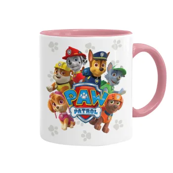 PAW patrol, τα κουτάβια, Κούπα χρωματιστή ροζ, κεραμική, 330ml