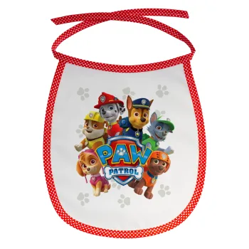 PAW patrol, Σαλιάρα μωρού αλέκιαστη με κορδόνι Κόκκινη