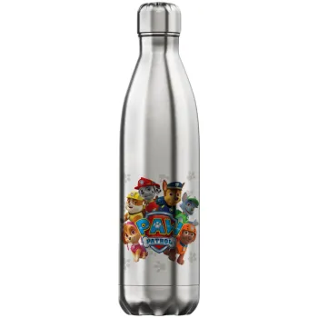 PAW patrol, τα κουτάβια, Μεταλλικό παγούρι θερμός Inox (Stainless steel), διπλού τοιχώματος, 750ml