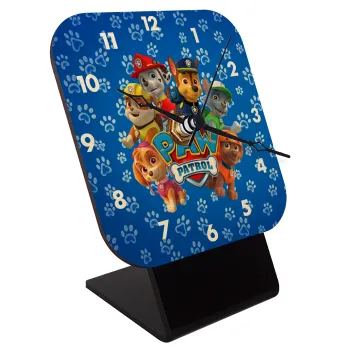 PAW patrol, Quartz Table clock in natural wood (10cm)