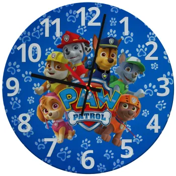 PAW patrol, τα κουτάβια, Ρολόι τοίχου γυάλινο (30cm)