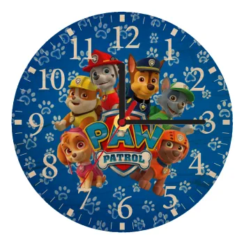PAW patrol, τα κουτάβια, Ρολόι τοίχου ξύλινο plywood (20cm)