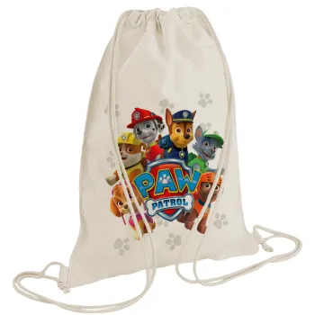 PAW patrol, Backpack bag GYMBAG natural (28x40cm)