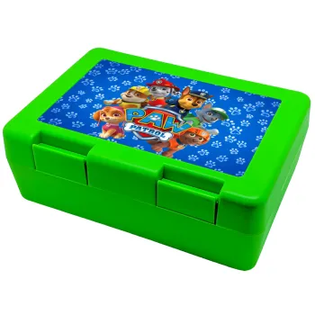 PAW patrol, τα κουτάβια, Παιδικό δοχείο κολατσιού ΠΡΑΣΙΝΟ 185x128x65mm (BPA free πλαστικό)