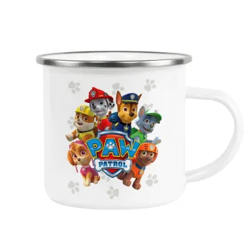 PAW patrol, τα κουτάβια, Κούπα Μεταλλική εμαγιέ λευκη 360ml