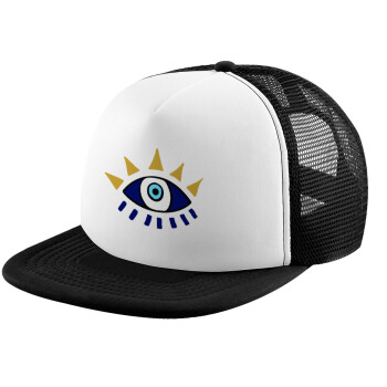 blue evil eye, Καπέλο Soft Trucker με Δίχτυ Black/White 