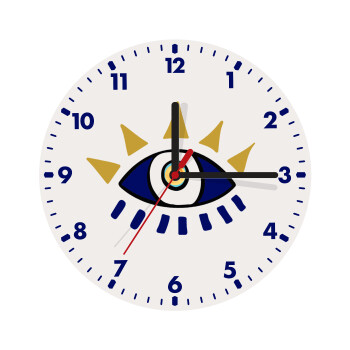 blue evil eye, Wooden wall clock (20cm)