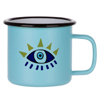 blue evil eye, Κούπα Μεταλλική εμαγιέ ΜΑΤ σιέλ 360ml