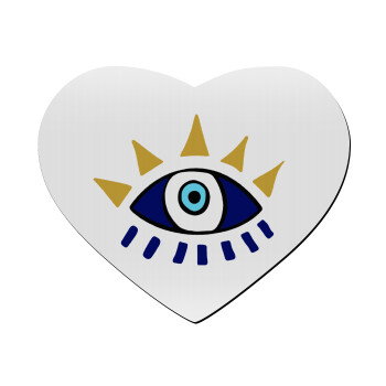 blue evil eye, Mousepad heart 23x20cm