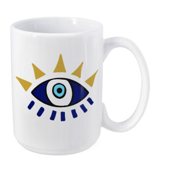 blue evil eye, Κούπα Mega, κεραμική, 450ml