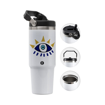 blue evil eye, 30oz stainless Steel Tumbler with Handle