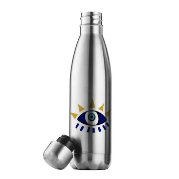 blue evil eye, Inox (Stainless steel) double-walled metal mug, 500ml