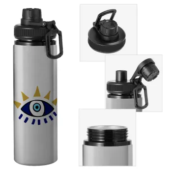 blue evil eye, Metallic water bottle with safety cap, 850ml aluminum