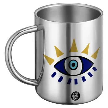 blue evil eye, BIG Mug Stainless steel double wall (450ml)