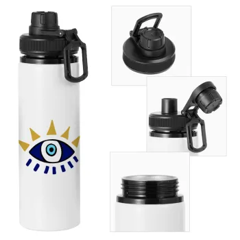 blue evil eye, Metal water bottle with safety cap, aluminum 850ml