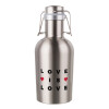 Love is Love, Μεταλλικό παγούρι Inox (Stainless steel) με καπάκι ασφαλείας 1L