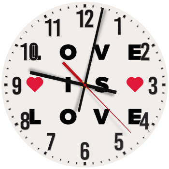 Love is Love, Ρολόι τοίχου ξύλινο (30cm)