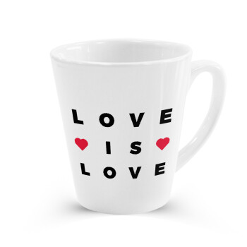 Love is Love, Κούπα κωνική Latte Λευκή, κεραμική, 300ml