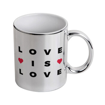 Love is Love, Mug ceramic, silver mirror, 330ml