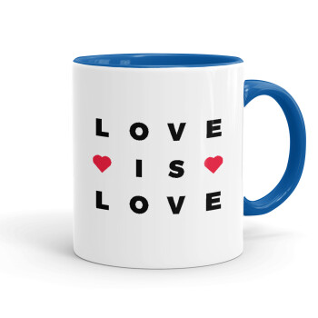 Love is Love, Mug colored blue, ceramic, 330ml