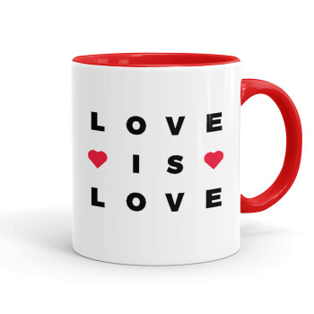 Love is Love, Mug colored red, ceramic, 330ml