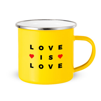 Love is Love, Κούπα Μεταλλική εμαγιέ Κίτρινη 360ml