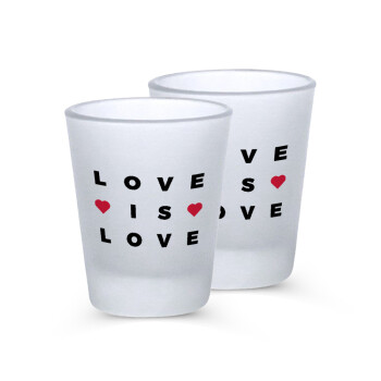 Love is Love, Σφηνοπότηρα γυάλινα 45ml του πάγου (2 τεμάχια)
