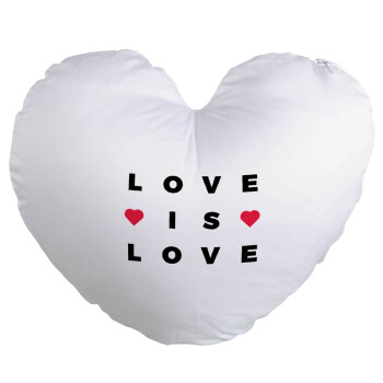 Love is Love, Μαξιλάρι καναπέ καρδιά 40x40cm περιέχεται το  γέμισμα