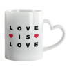 Mug heart handle, ceramic, 330ml