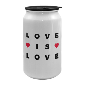 Love is Love, Κούπα ταξιδιού μεταλλική με καπάκι (tin-can) 500ml