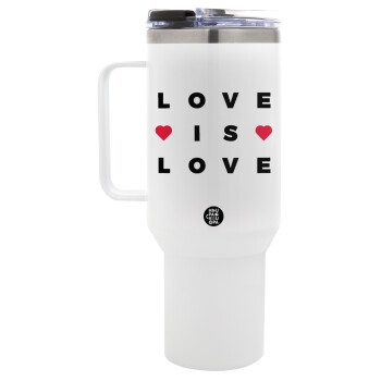 Love is Love, Mega Stainless steel Tumbler with lid, double wall 1,2L