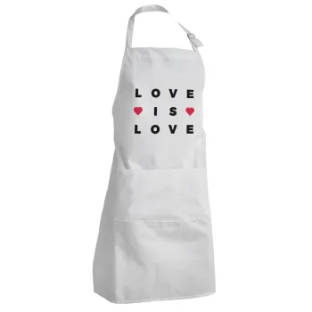 Love is Love, Adult Chef Apron (with sliders and 2 pockets)
