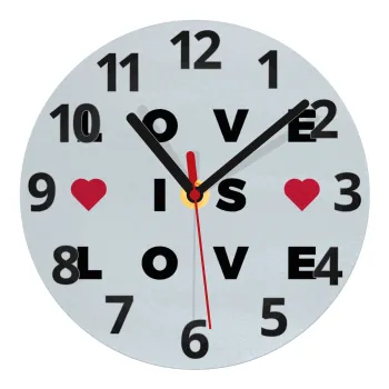 Love is Love, Ρολόι τοίχου γυάλινο (20cm)
