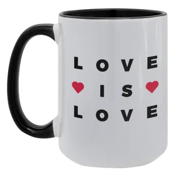 Love is Love, Κούπα Mega 15oz, κεραμική Μαύρη, 450ml