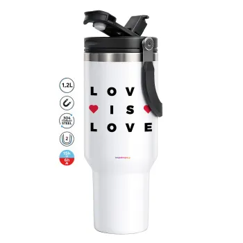 Love is Love, Mega Stainless steel Tumbler with lid, double wall 1,2L