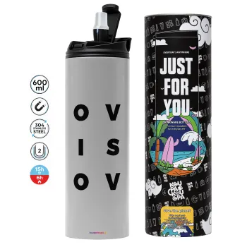 Love is Love, Tumbler stainless steel GREY 600ml
