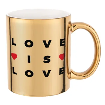 Love is Love, Mug ceramic, gold mirror, 330ml