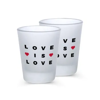 Love is Love, Σφηνοπότηρα γυάλινα 45ml του πάγου (2 τεμάχια)